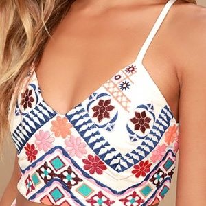 Lulus Embroidered Crop Top